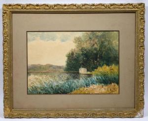 MAHLER Elise 1856-1924,Le bord de l'étang aux roseaux,Loizillon FR 2020-10-17