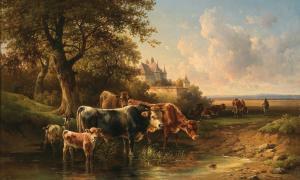 MAHLKNECHT Edmund 1820-1903,Cows near a Watering Place,1889,Palais Dorotheum AT 2023-10-24