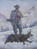 MAHRHOLDT H 1900-1900,Jäger mit erlegter Gemse in verschneiter Gebirgsla,Zeller DE 2009-09-17