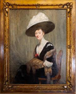 MAHUDEZ Jeanne L. Jacontot 1876-1956,'Portrait de Madame Vautier',1911,Leonard Joel AU 2021-02-21