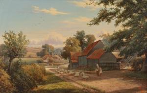 MAIDMENT Henry,Sussex landscape with flock of sheep and farm buil,1896,Ewbank Auctions 2023-03-23