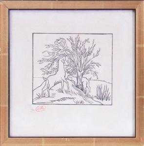 MAILLOL Aristide 1861-1944,GOATS BY TREE, FROM LES GÉORGIQUES,Stair Galleries US 2018-03-02