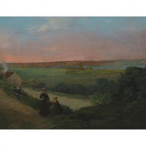 MAINCENT Gustave 1850-1887,BRETONNE DANS UN PAYSAGE,Waddington's CA 2021-09-16