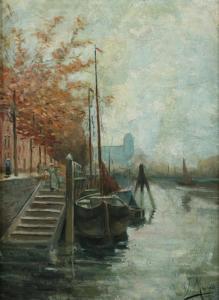 MAINGIE Paula,BOATS ON CANAL,1900,Sloans & Kenyon US 2011-11-11