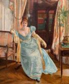 MAISONNEUVE Louis,Elégante dans un intérieur,1891,Boisgirard - Antonini FR 2021-08-07