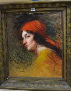MAISTRE Louis 1862-1920,Head study of a gypsy woman,1914,Bellmans Fine Art Auctioneers GB 2016-01-19