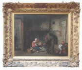 MAITRE AUX BÉGUINS,Young boy seated before the fire, a servant lady a,Duke & Son 2025-07-31