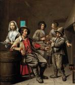 MAITRE DES CORTEGES 1645-1660,Peasants drinking and music making in a tavern,Christie's 2001-07-13