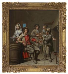 MAITRE DES CORTEGES 1645-1660,Peasants drinking and music making in a tavern,Christie's 2023-01-31