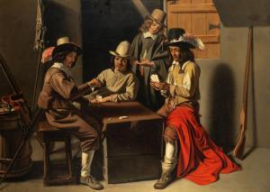 MAITRE DES JEUX 1600-1600,Soldats jouant aux cartes,Delorme-Collin-Bocage FR 2023-11-17