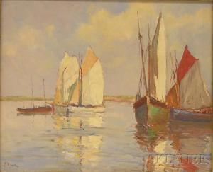 MAJOR B 1800-1900,Scene of Ships in a Harbor,Skinner US 2009-11-18