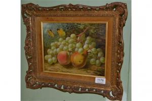 MAJOR Henry A 1859-1873,A still life of a pear, apples, grapes and butterf,Tennant's GB 2015-08-08
