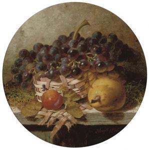 MAJOR Henry A,Grapes in a wicker basket with a plum and lemon to,1885,Christie's 2007-07-11