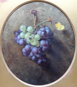 MAJOR Henry A,Still life of grapes and butterfly,1868,Bellmans Fine Art Auctioneers 2019-01-22