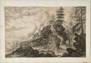 MAJOR Isaak 1576-1630,Gebirgslandschaft mit Wasserfall,Allgauer DE 2022-01-13