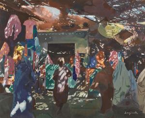 MAJORELLE Jacques 1886-1962,A Busy Souk in Marrakech,Sotheby's GB 2024-04-23