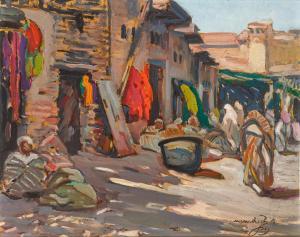 MAJORELLE Jacques 1886-1962,Market in Marrakech,1918,Sotheby's GB 2024-04-23