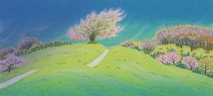 MAKINO Munenori,path of blossoms; path forward moon,1994,Mainichi Auction JP 2022-07-29