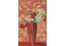Makino Torao 1890-1946,Red White Rose,Mainichi Auction JP 2019-08-03