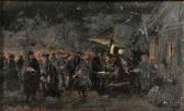 MAKLOTH Johann 1846-1908,Street Vendors at Night,1900,Skinner US 2016-04-08