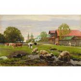 MAKOVSKI Aleksandr Vladimir 1869-1924,PROVINCIAL RUSSIAN VILLAGE,1922,Sotheby's GB 2004-05-26
