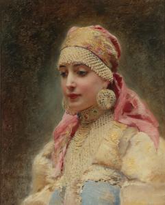 MAKOVSKI Konstantin Egorovich 1839-1915,PORTRAIT OF A BOYARINA,Sotheby's GB 2011-11-28