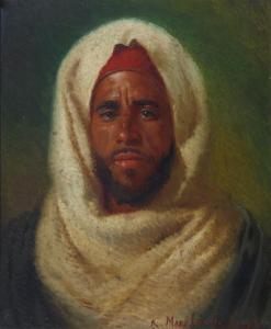 MAKOVSKI Konstantin Egorovich 1839-1915,Portrait of an Arab,1880,Shapiro Auctions US 2024-01-27
