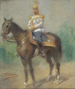 MAKOVSKI Konstantin Egorovich 1839-1915,Tsar Nicholas II on Horseback,Heritage US 2008-06-04
