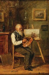 MAKOVSKI Vladimir Egorovitch 1846-1920,Self Portrait at the Easel,Palais Dorotheum AT 2023-10-24