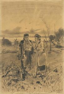 MAKOVSKI Vladimir Egorovitch 1846-1920,Zwei Bäuerinnen auf dem Feld,1885,Palais Dorotheum 2023-10-04