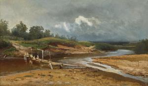 MAKOVSKY Nikolai Egorovich 1842-1886,RIVER LANDSCAPE WITH CLOUDY SKY,Sotheby's GB 2017-11-28