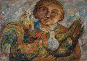 MAKOWSKI Tadeusz, Tade 1882-1932,WOMAN WITH BIRDS,1920,Agra-Art PL 2024-03-17