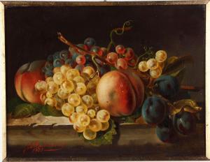 MALACREA Francesco 1812-1886,Natura morta con uva e pesche,Cambi IT 2024-02-29
