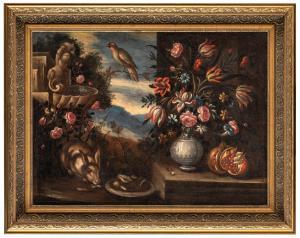MALAGOLI Bernardino 1785-1859,Natura morta con fiori e coniglio,Wannenes Art Auctions IT 2021-11-26