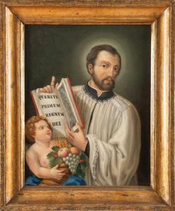 MALATESTA Adeodato 1806-1891,Santo con angelo reggente cornucopia,1850,Gregory's IT 2022-03-03
