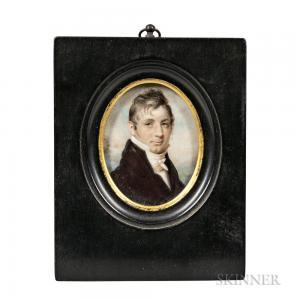 MALBONE Edward Green 1777-1807,Miniature Portrait of John Waters,Skinner US 2018-08-12