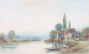 MALCOLM LLOYD R 1880-1899,R Malview of figures beside a river,Denhams GB 2016-10-26