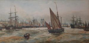 MALCOLM LLOYD Robert,SHIPPING ON THE THAMES NEAR THE TOWER OF LONDON,1891,Lawrences GB 2017-04-07