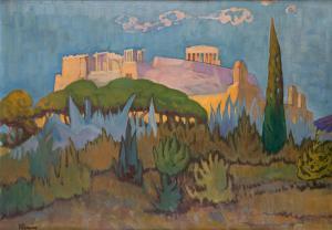 MALEAS Konstantinos 1879-1928,Vue de l'Acropole,Cornette de Saint Cyr FR 2024-04-24