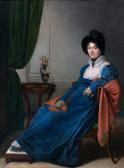 MALENCHINI Mathilde 1779-1858,Portrait de jeune femme en robe bleu et châle d'in,Tajan FR 2011-11-04