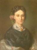 MALESZEWSKI Tytus 1827-1898,Portret kobiety z różą we włosach,1870,Desa Katowice PL 2007-06-02