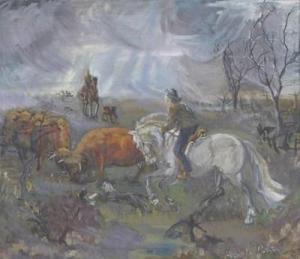 MALET Micaela 1900-1900,Cattle herding at dusk,Woolley & Wallis GB 2011-09-28
