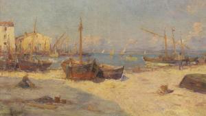 MALFROY 1800-1900,Barques sur la Grève aux Martigues,Brissoneau FR 2019-11-06
