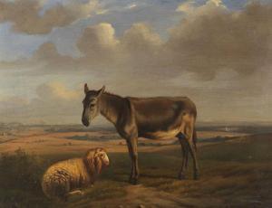 MALHERBE Adolphe 1800-1800,Schaf und Esel vor weiter Landschaft,Ketterer DE 2017-05-24