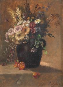 MALI Christian Friedrich 1832-1906,Still-life of summer flowers in a clay jug,Nagel DE 2023-11-08