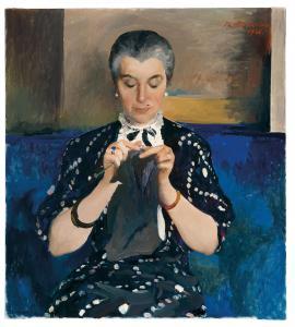 MALIAVINE Philippe Andreevitch 1869-1940,Portrait of Vera Wickander,1936,Palais Dorotheum 2023-10-24