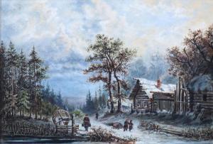 MALINOVSKY Anton Vladislavovich 1856,Winterliche Landschaft,Kastern DE 2020-07-25