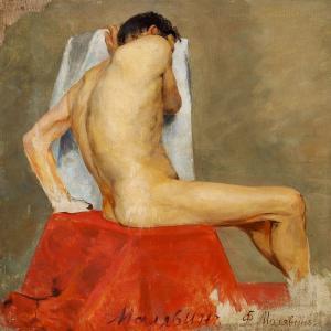 MALLAVINE Philippe 1869-1939,A male nude,Bruun Rasmussen DK 2009-11-24