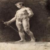 MALLAVINE Philippe 1869-1939,Academy study of a male nude,Bruun Rasmussen DK 2009-11-24