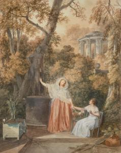 MALLET Jean Baptiste 1759-1835,Deux élégantes dans un parc,Christie's GB 2022-11-28